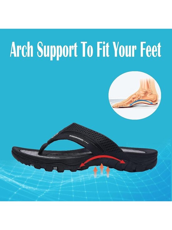 Men\'s All Black Flip-flops Thongs Sandals Durable Comfort Slippers For Casual